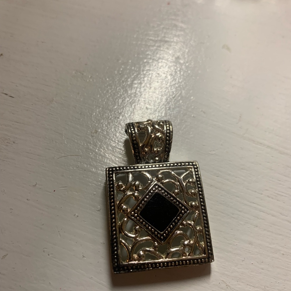 Elegant Silver and Black Pendant